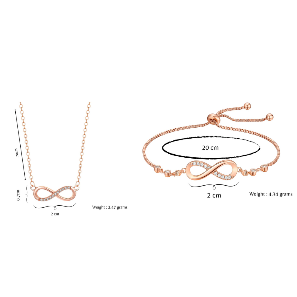 Infinity Love Pendant & Bracelet Value Set for Women & Girls  |Valentine Gift