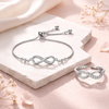 Silver Plated Bracelet With Ring For Women And Girls