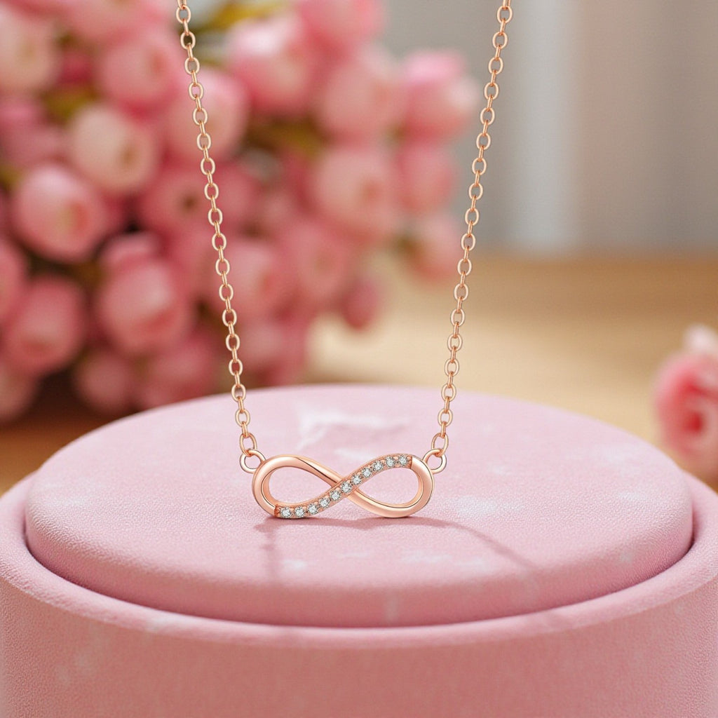 Infinity Love Pendant Rose Gold Plated Necklace For Women & Girls | Anti Allergy| Anti-Tarnish  |Valentine Gift