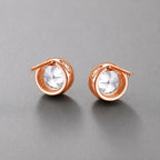 American Diamond Rose Gold Plated Necklace and Earrings for Girls and Women, Gift Jewelry for Women