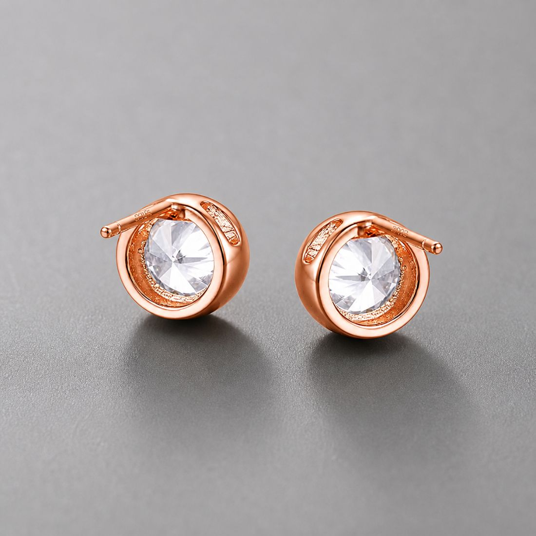 American Diamond Rose Gold Plated Necklace and Earrings for Girls and Women, Gift Jewelry for Women