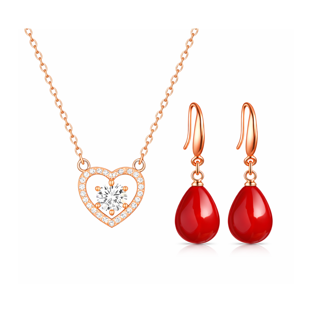 Sparkle Duo Value Set| Rose Gold Plated Stud Earring Set For Women And Girls