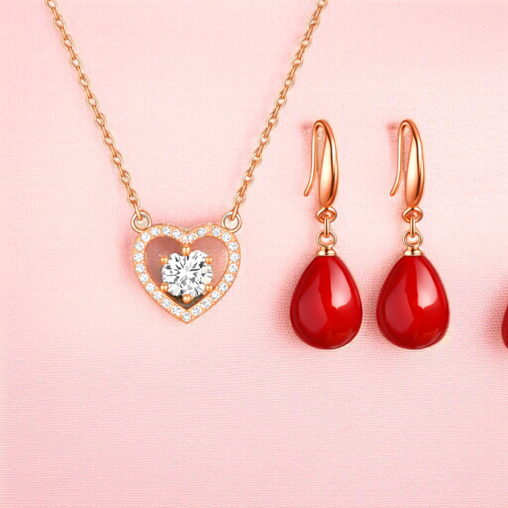 Sparkle Duo Value Set| Rose Gold Plated Stud Earring Set For Women And Girls