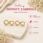 Gold Plated Infinity Stud Earrings