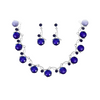 Arabic Design Blue Rhinestone Earrings Necklace Set| Wedding, Engagement, Birthday, Anniversary Collection|