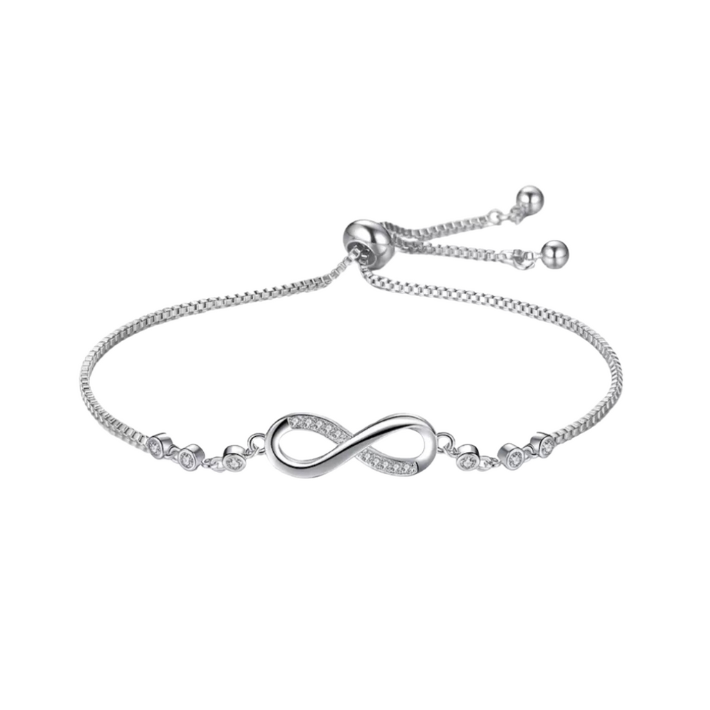 Infitnity Love Silver Plated Adjustable Charm Bracelet for Women and Girls