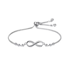 Infitnity Love Silver Plated Adjustable Charm Bracelet for Women and Girls