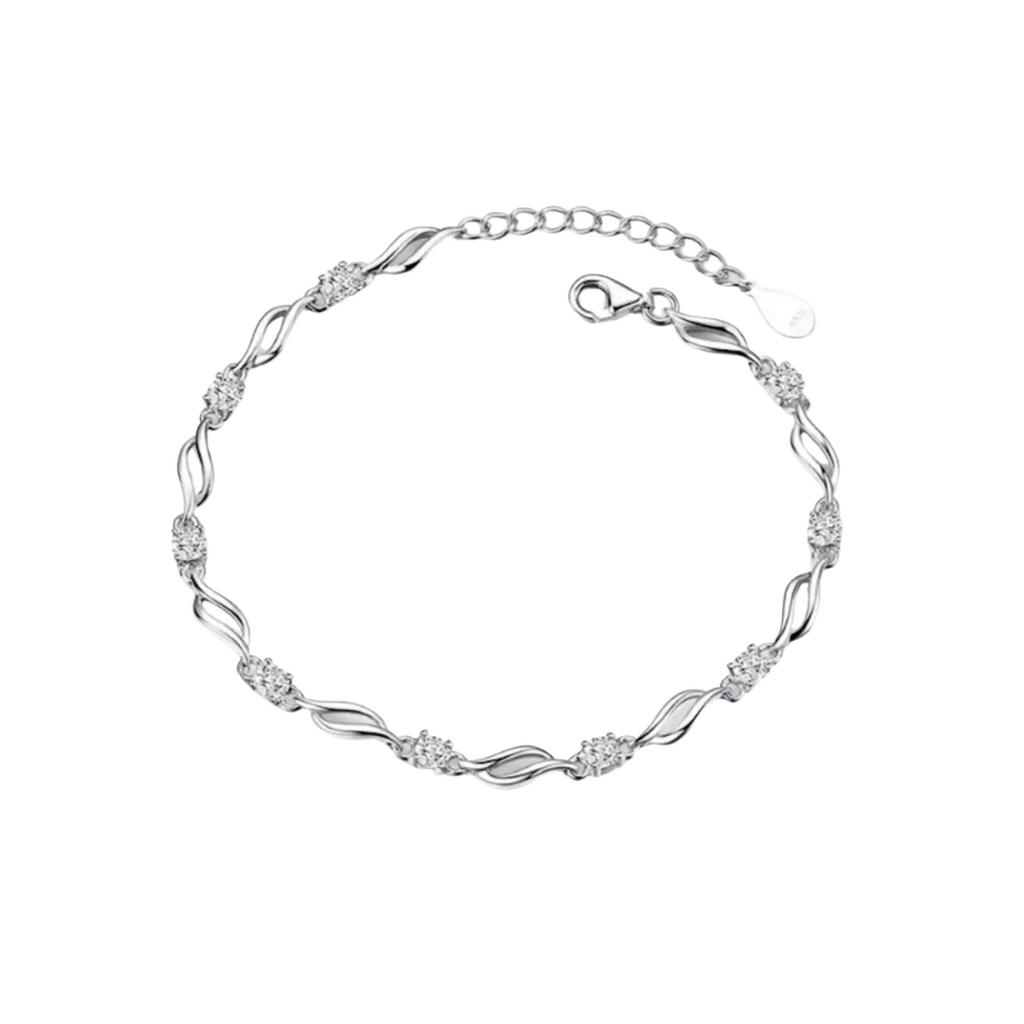 Trendy Sterling Silver Stone Studded Bracelet for Girls