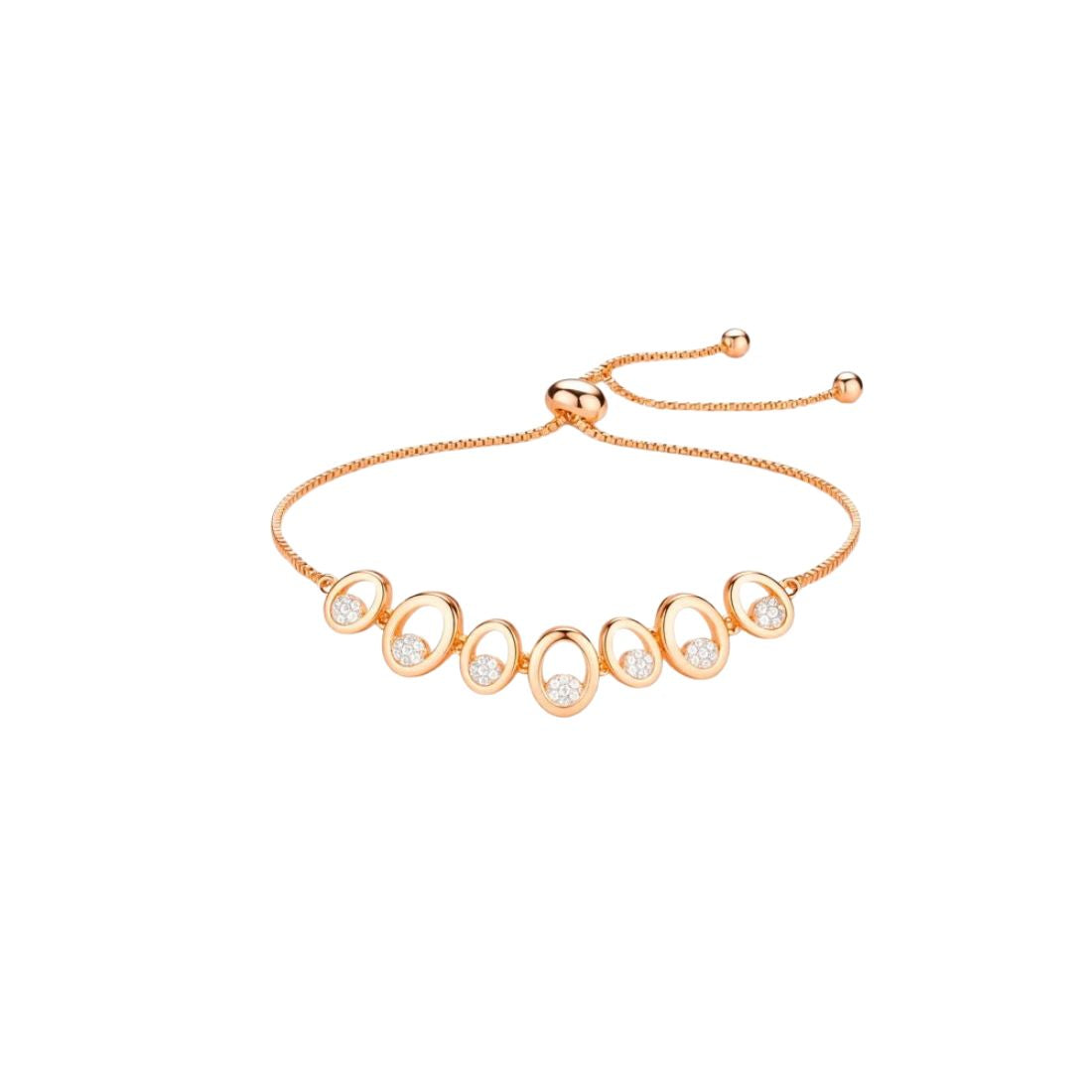 Rose Gold Plated AD Stone Bracelets for Women and Girls, Stylish Adjustable Alloy Bracelet, Birthday Anniversary and Valentine Gift