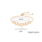Rose Gold Plated AD Stone Bracelets for Women and Girls, Stylish Adjustable Alloy Bracelet, Birthday Anniversary and Valentine Gift