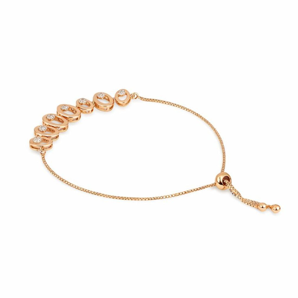 Rose Gold Plated AD Stone Bracelets for Women and Girls, Stylish Adjustable Alloy Bracelet, Birthday Anniversary and Valentine Gift