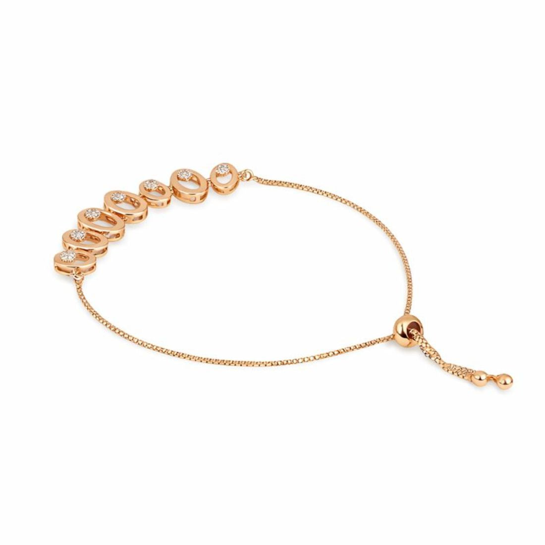 Rose Gold Plated AD Stone Bracelets for Women and Girls, Stylish Adjustable Alloy Bracelet, Birthday Anniversary and Valentine Gift