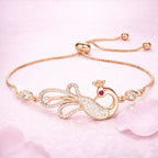 Rose Gold Plated American Diamond Adjustable Bracelet, Stylish Fashion Jewellery Gift for Girls & Women