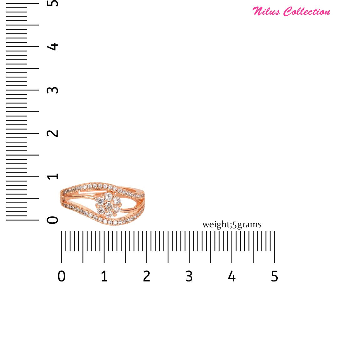 Rose Gold Plated | Adjustable| American Diamond Studded | Finger Ring for Women and Girls, Style 1