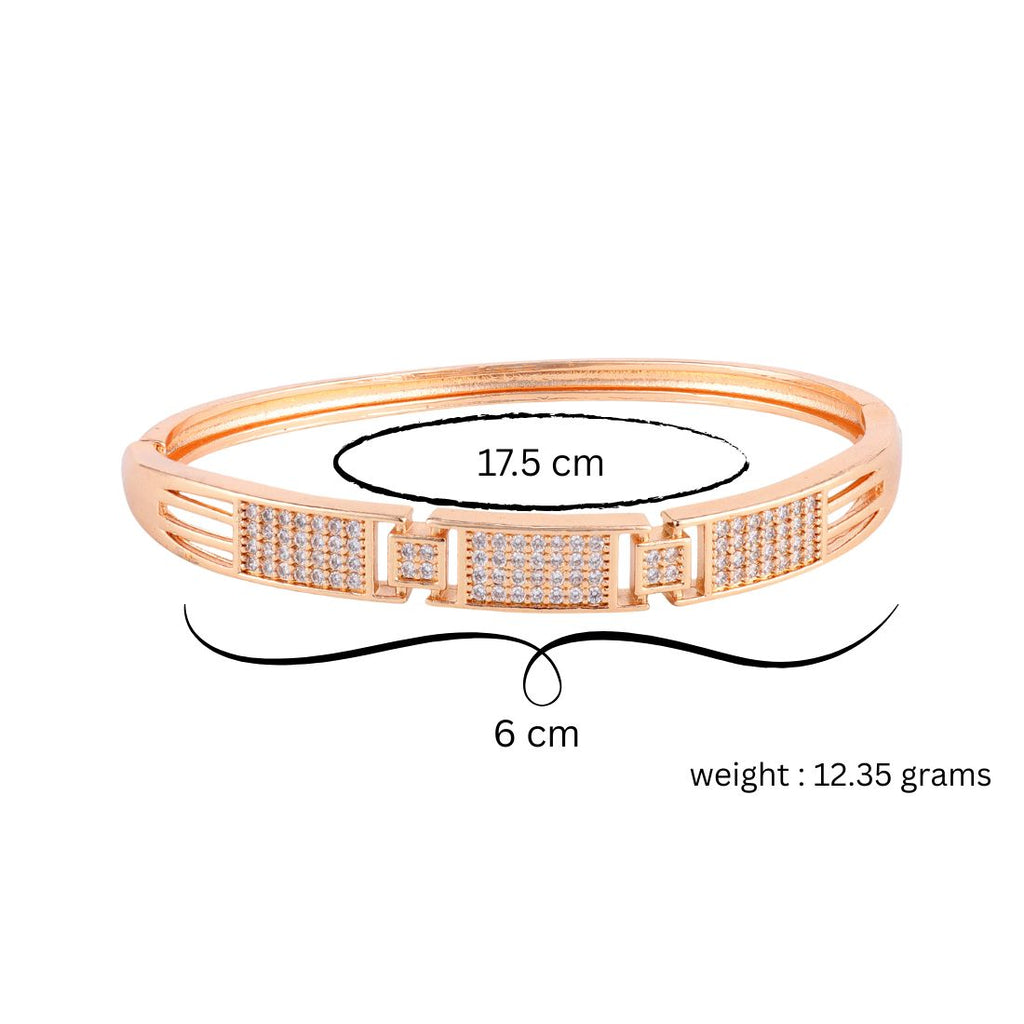 Nilu's Collection Rose Gold Plated With American Diamond kada Bracelet For Women And Girls |Anti- Tranish | Anti- Allergy | Office Wear
