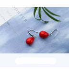 Pearl Pop Red Drop Earrings for Girls and Women| Valentine Gift