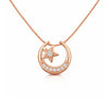 Rose Gold Moon &Star Pendant for Women