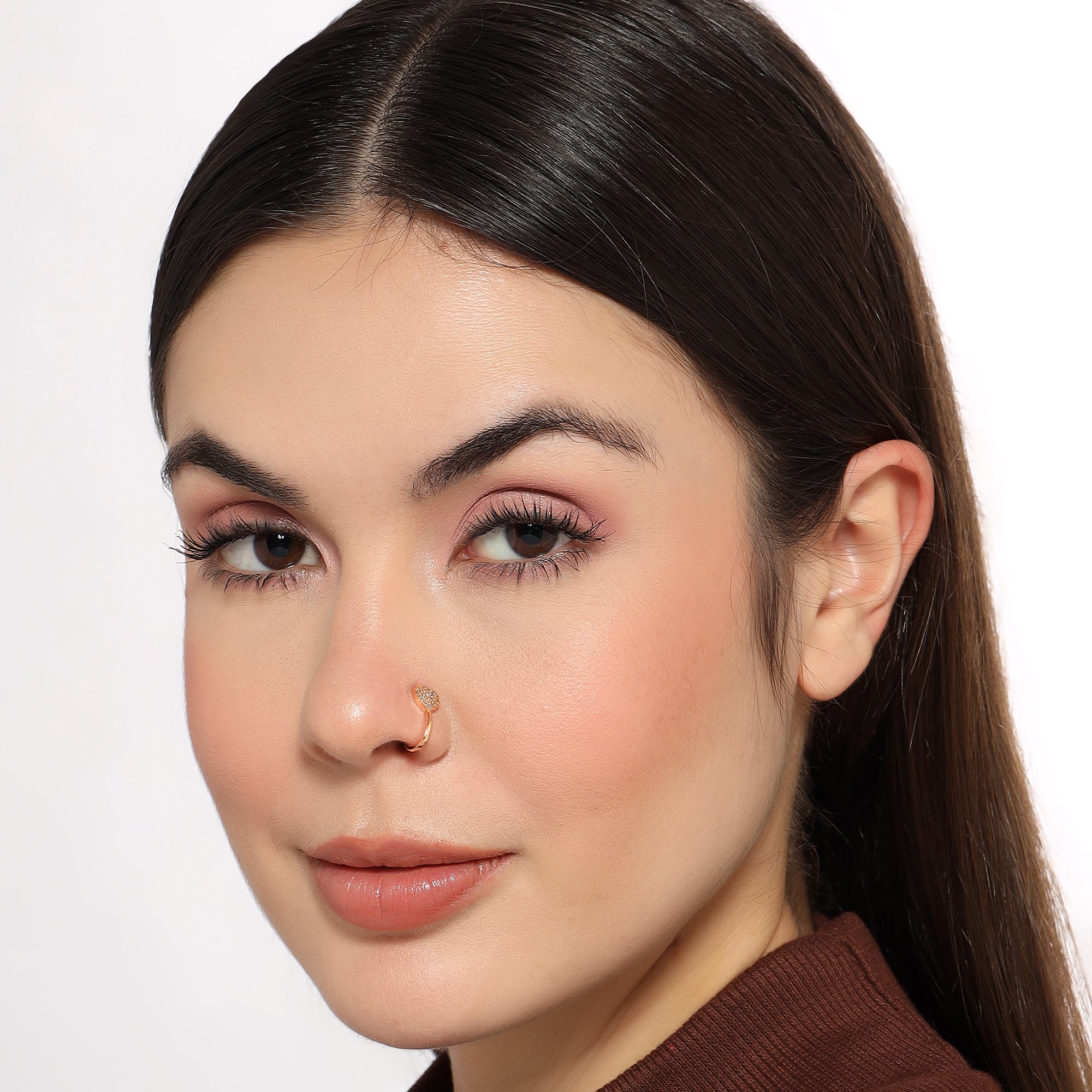 Rose Gold Hearts Non-Piercing Nose Pin