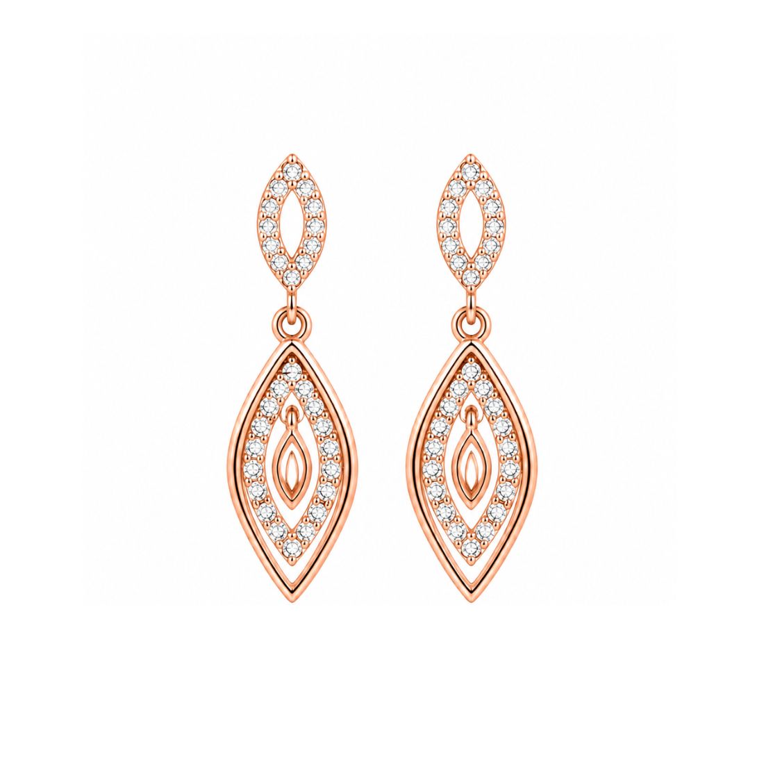 Rose Gold Plated Drop Earrings for Women