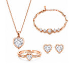 Rose Gold Heart Jewelry Set