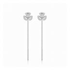 Silver Sui Dhaga Long Drop Earrings For Women