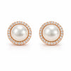 Rose Gold Pearl Stud Earrings