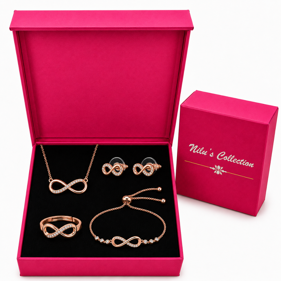 Rose Gold Infinity Jewellery set