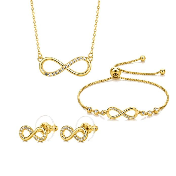 Gold Plated Infinity  jewellery set