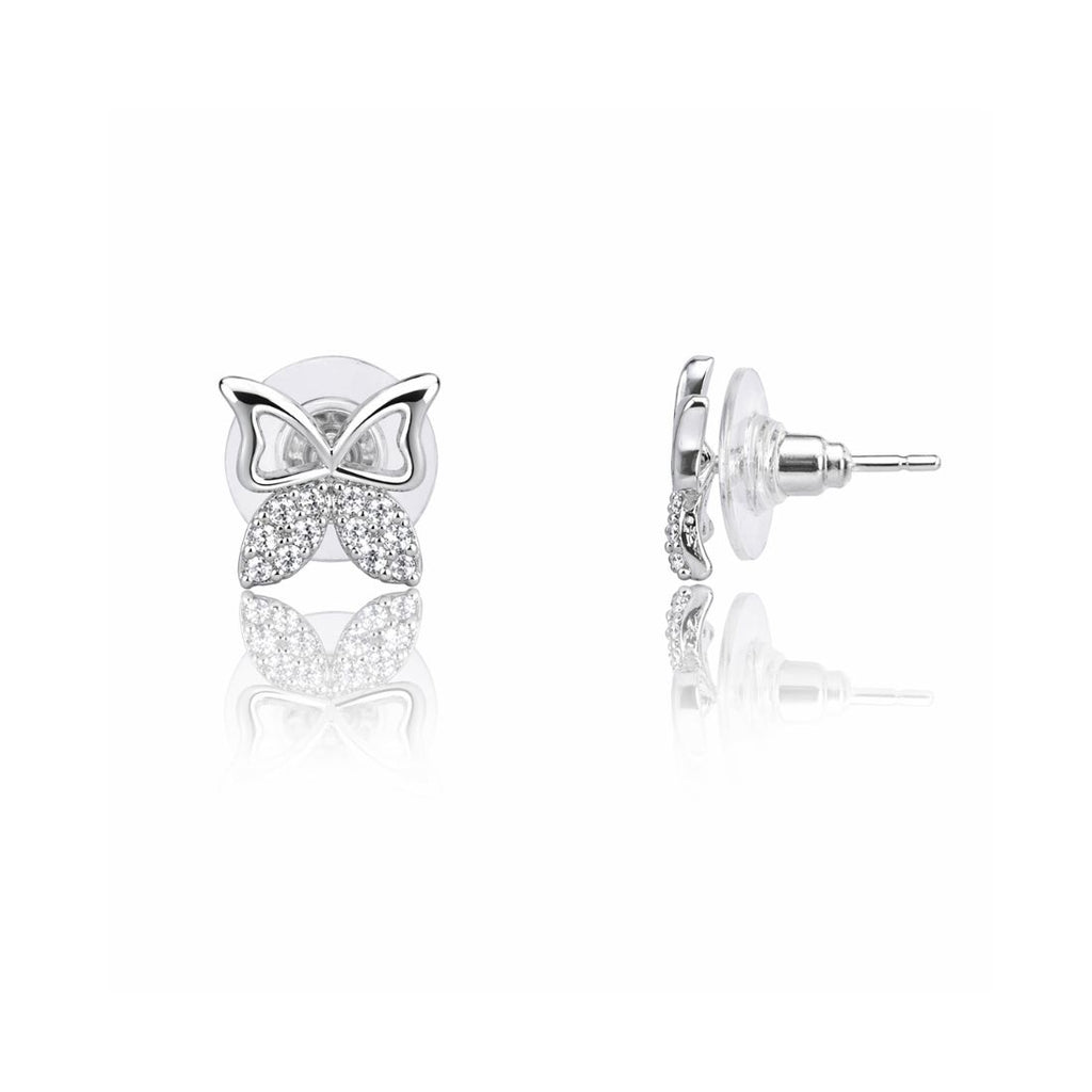 Silver Butterfly Stud Earrings