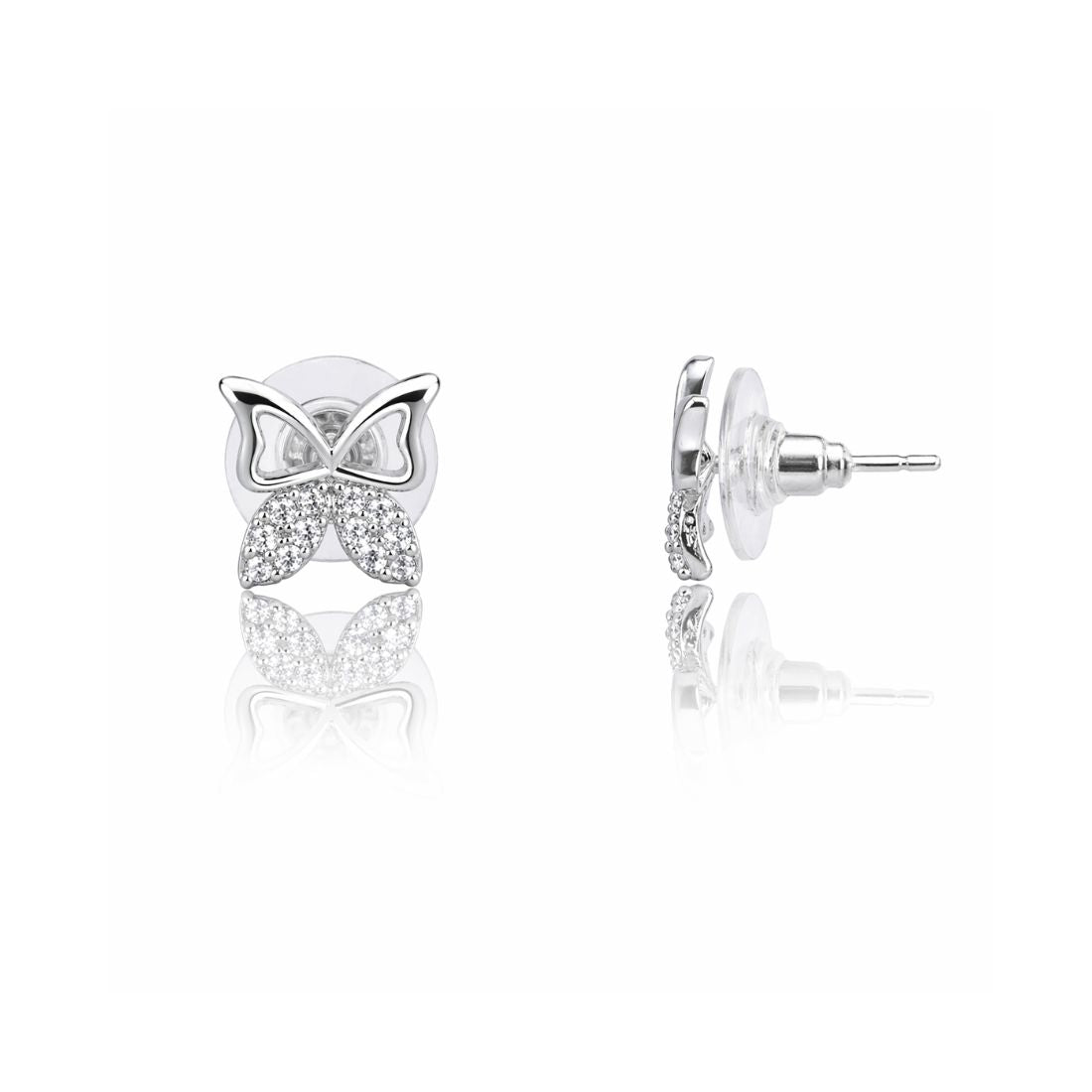 Silver Butterfly Stud Earrings