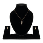 Rose Gold Plated Twist Pendant Necklace and Earrings Set for Women & Girls
