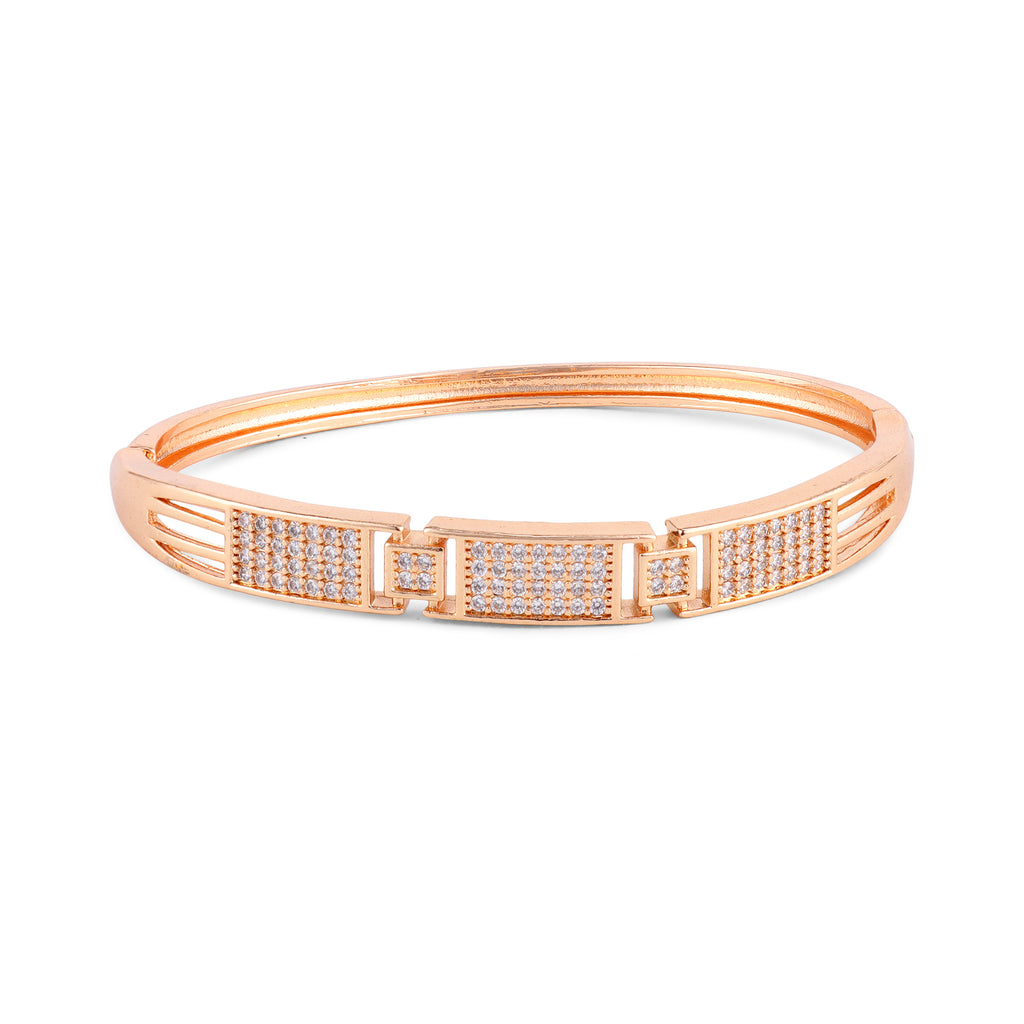 Nilu's Collection Rose Gold Plated With American Diamond kada Bracelet For Women And Girls |Anti- Tranish | Anti- Allergy | Office Wear