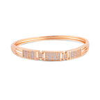 Nilu's Collection Rose Gold Plated With American Diamond kada Bracelet For Women And Girls |Anti- Tranish | Anti- Allergy | Office Wear
