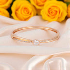 Rose Gold-Plated Kada with Centerpiece Stone Elegant Designer kada Bracelet for Women| Sleek Finish |Office Wear |  Minimalist Appeal