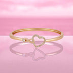 Rose Gold Infinity Heart Shape kada with Love Bracelet for Women & girls | Sleek Finish |Office Wear |  Minimalist Appeal