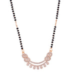 Rose Gold Plated Mangalsutra with Black Beads for Women