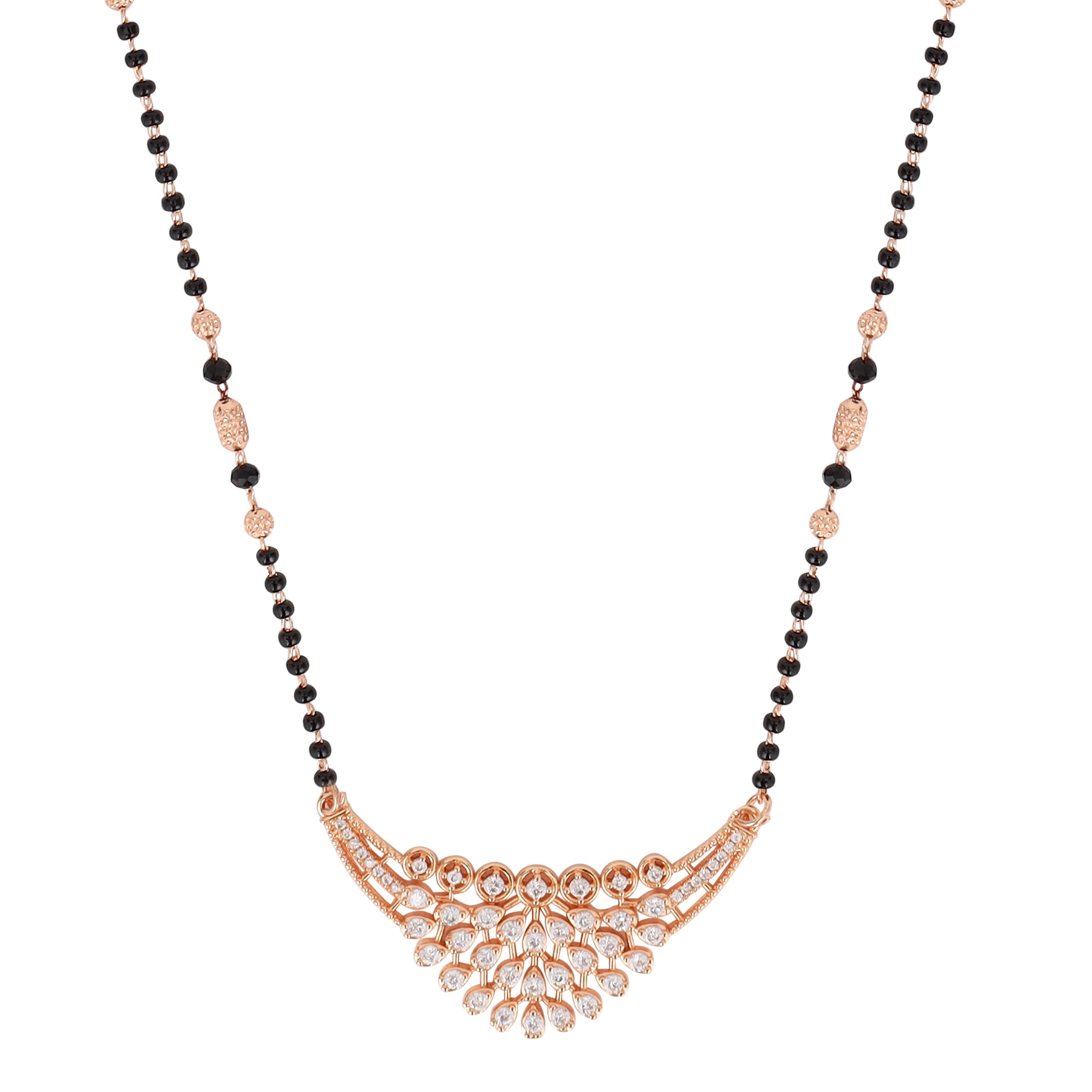Nilu's Collection Rose Gold Plated Mangalsutra With American Diamond For Women |Traditional & Modern Look | Office Wear | Gift For Wife