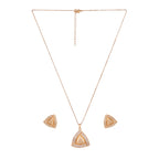 Rose Gold Plated Pendant & Stud Earrings for Women