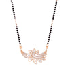 Rose Gold Plated Mangalsutra with Motif & Black Beads for Women