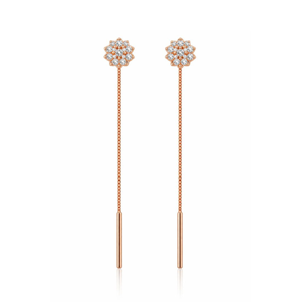 Rose Gold Sui Dhaga Dangle Earrings