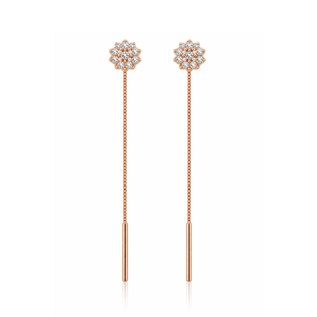 Rose Gold Sui Dhaga Threader Earrings