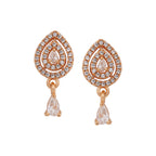 18k Rose Gold Plate stud Earrings for Women and Girls (Drop design)