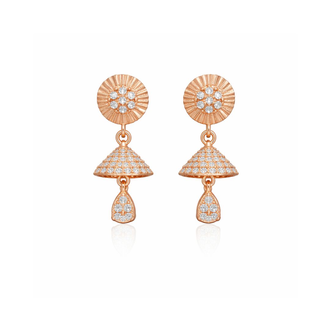 Rose Gold Jhumki Drop Earrings for Women