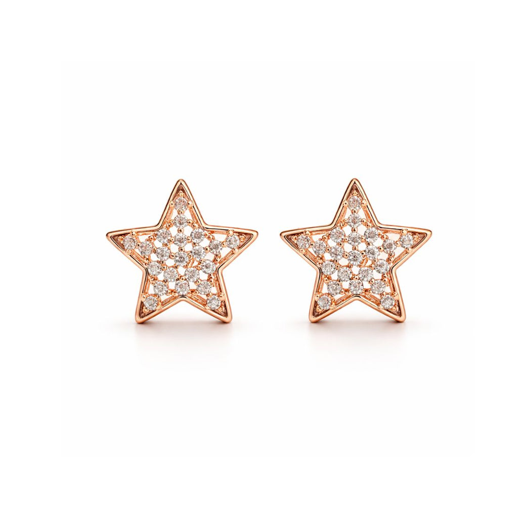 Rose Gold Star Stud Earrings