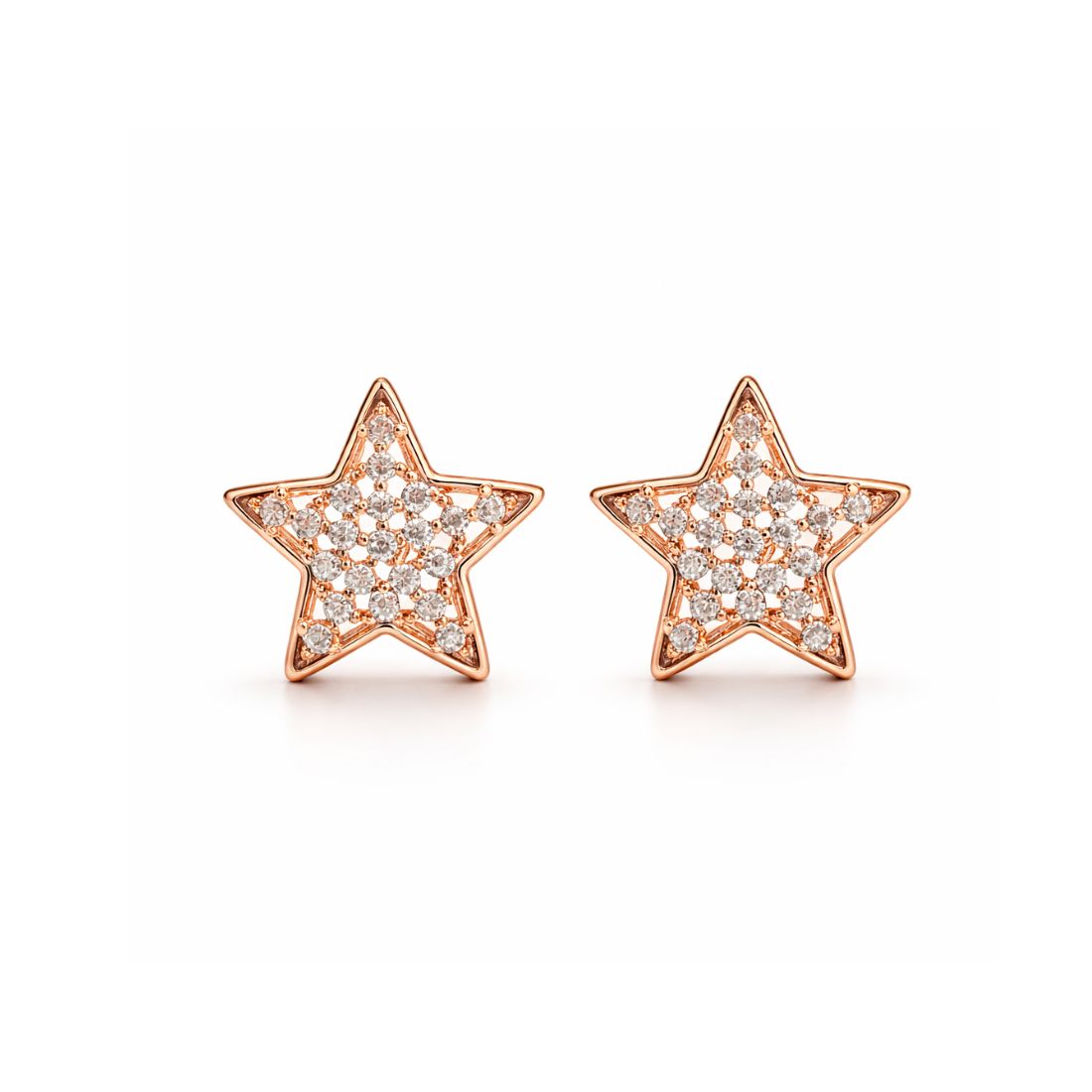 Rose Gold Star Stud Earrings