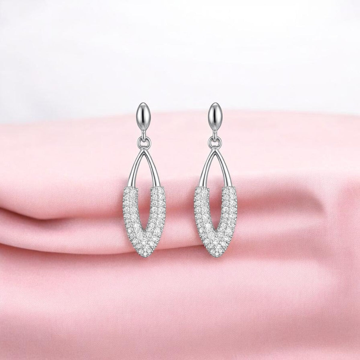 Nilu's Collection Silver Plated Drop Earrings For Women And Girls