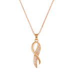 Rose Gold Plated Twist Pendant Necklace and Earrings Set for Women & Girls