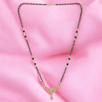 American Diamond Rose Gold Plated Floral Mangalsutra Pendant for Girls and Women (With Chain) | Karwachauth| Function