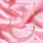 Rose Gold Plated AD Stone Necklace And Pair Of Earrings for Women | Special Occasions, Wedding, Engagement, Dating | Anti Tarnish | Gift for Her | Long Lasting Shine