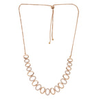 Rose Gold Sleek Oval Statement Necklace Set